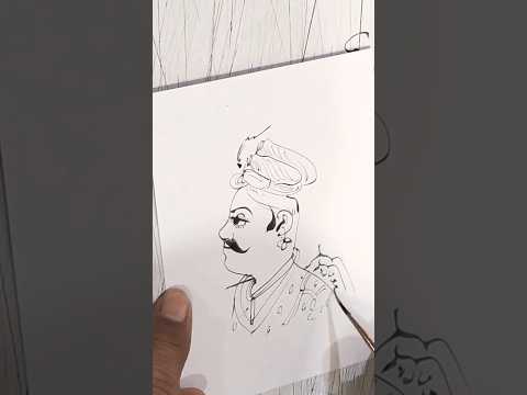 Single hair drawing || #drawing #art #king #jaipur #palace