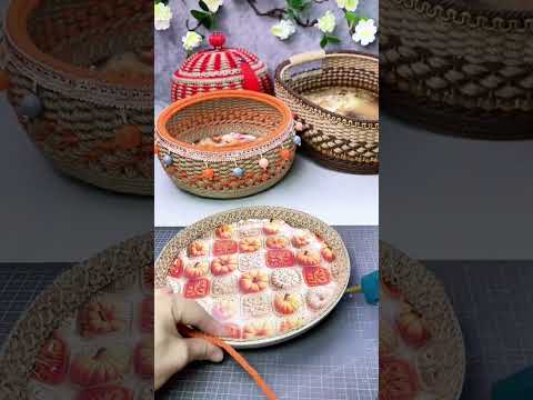 Pumpkin Basket Craft with Jute Rope and Plate 4 #diy #diyropebasket #handmade