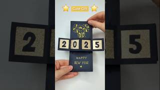 DIY Happy New Year 2025 Greeting Card ⭐ Cute Gift Idea 🌟 Paper Craft | New Year Pop Up Card