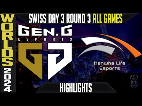 GEN vs HLE Highlights ALL GAMES | LoL Worlds 2024 Swiss Stage Day 3 Round 3 | GenG vs Hanwha Life