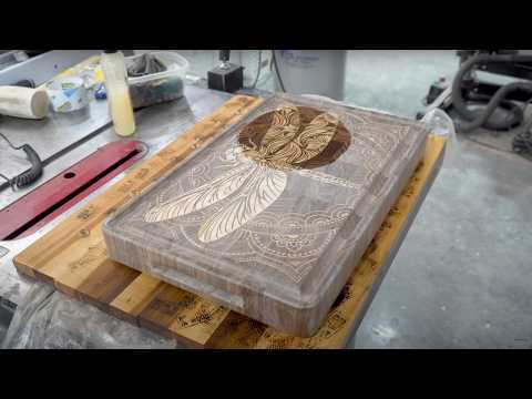 I Made Dragonfly Cutting Boards with CNC Inlay. BroinwooD