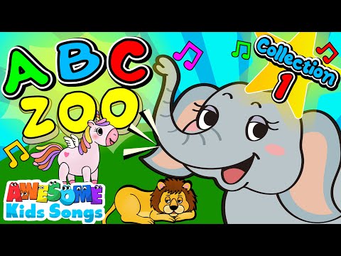 Alphabet Zoo Animals A-Z: Phonics ABC Song with Real Animal Sounds: Collection 1 #AwesomeKidsSongs