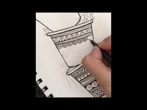 Flower Pot Rack Mandala Drawing | Easy Pot Mandala Art, #shorts  #drawing