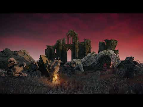 Elden Ring - Cathedral Of Dragon Communion (wind, sunset, leaves)