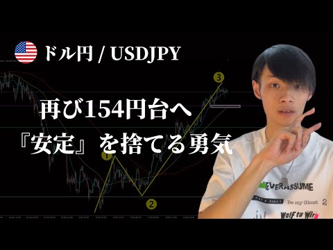 【ドル円ふたたび154円台に。】　1時間足トレンド転換がチャンスになる　【為替・ドル円相場分析】