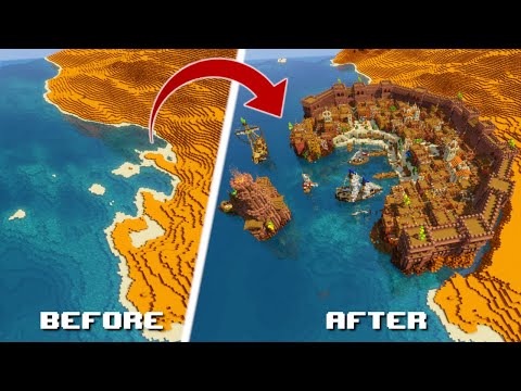 Minecraft: Building A Fortified Mesa Port City!