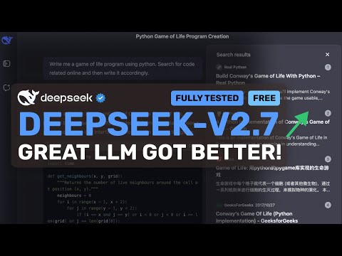 DeepSeek-V2.5 (1210) & Search Agent : This GREAT Opensource LLM got MUCH BETTER!