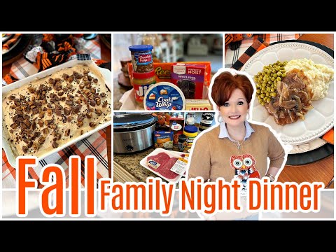 FALL FAMILY NIGHT DINNER Crock-Pot Cube Steak & Peanut Butter Cake