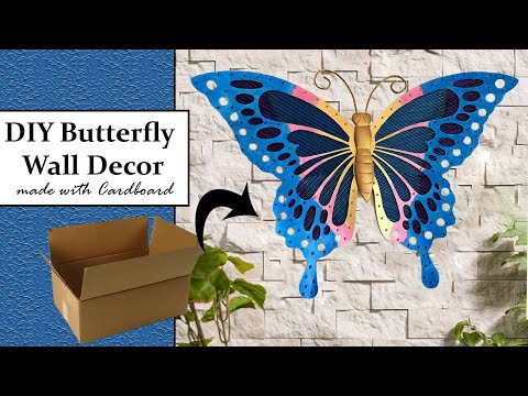 DIY Butterfly Wall Decor made with cardboard l l Home Decoration Ideas l l Reuse idea with Cardboard