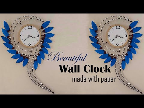 DIY How to make a Beautiful Wall Clock with Paper l l Wall Decor for Living room