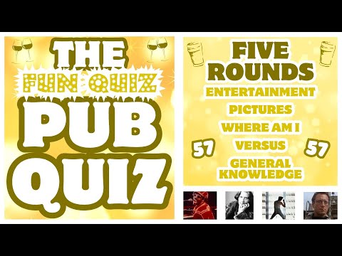 Pub Quiz No57 - 5 Different Rounds - 35 Questions & Answers - 56 Points to Win. trivia/quiz