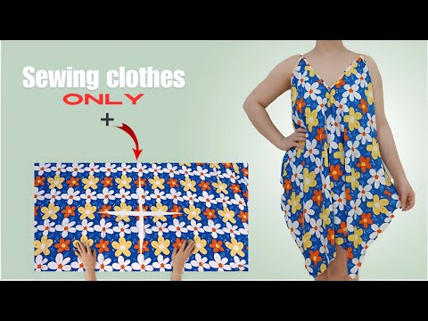 Fastest way to cut and sew a summer dress in 5 minutes for beginners only 1 meter