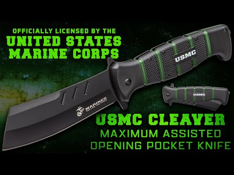 UC3342   USMC Cleaver Maximum Assisted Opening Pocket Knife