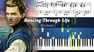 Wicked - Dancing Through Life - Piano Tutorial with Sheet Music