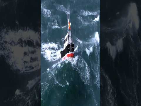 Huge Waves In The North Sea || Ship In Storm || #northsea #ocean #sea #storm #trending #shorts