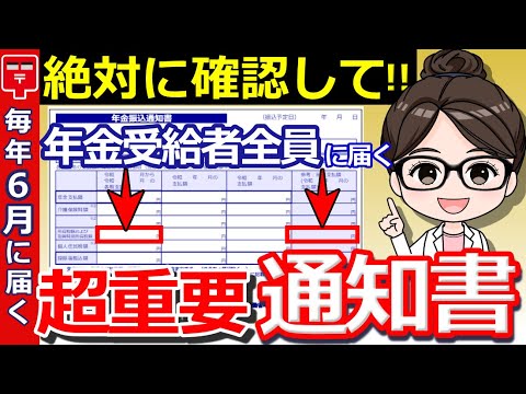 【超重要】6月に届く年金通知書の確認項目！ココだけは絶対にチェックして！【年金額改定通知書/振込通知書】