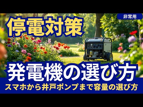 災害に備える発電機の選び方ガイド ～小型機から井戸ポンプ用まで～