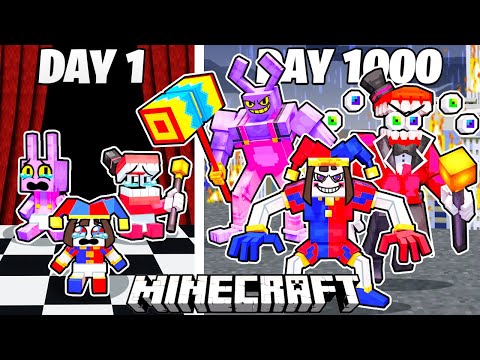 I Survived 1000 Days in the AMAZING DIGITAL CIRCUS in HARDCORE Minecraft!