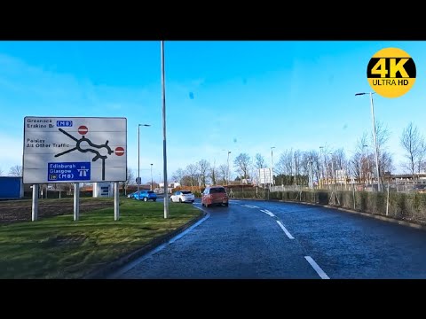 Glasgow Airport Drop Off to Hillington Braehead A736 | 4K