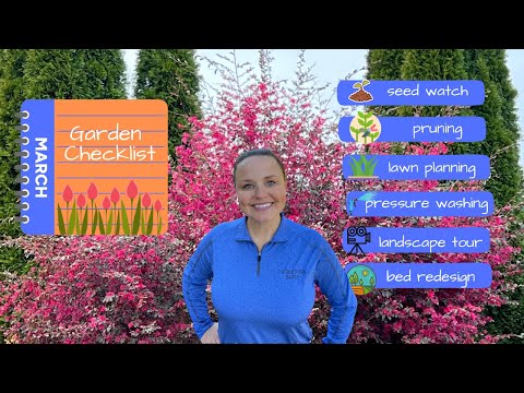 March Garden Checklist ✅ SPRING THIS MONTH, Lawn Reno, Pruning, Landscape Tour 🌱🌻🫐