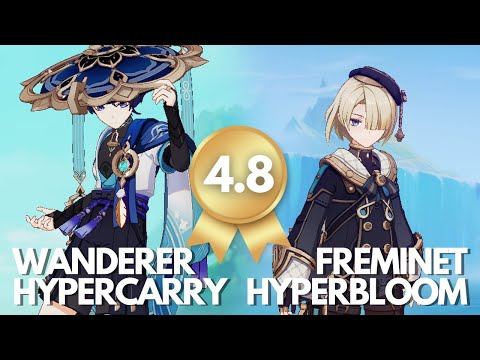 Wanderer Hypercarry and Freminet Hyperbloom - Spiral Abyss 4.8 | Genshin Impact