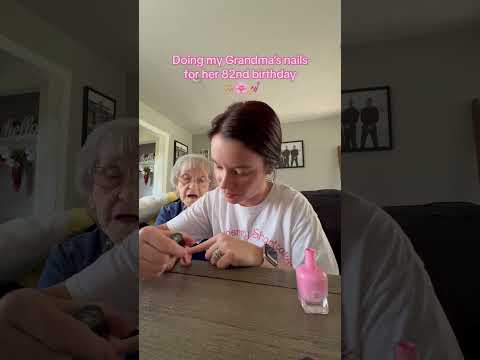 Painting my grandmas nails for her birthday part 1