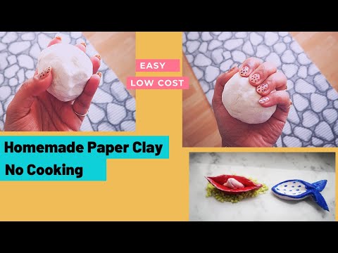 Homemade paper clay | Air dry clay at home| No cooking | Clay recipe | metime bliss #diy #airdryclay