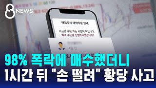 98% 폭락에 매수했더니…1시간 뒤 "손 떨려" 황당 사고 / SBS 8뉴스