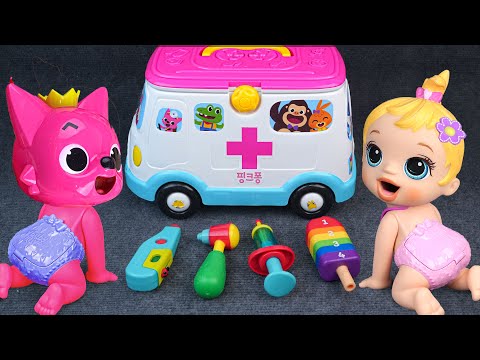 75 Minutes Pinkfong Ambulance Toys ASMR, Satisfying Unboxing Doctor Collection | Tina Unboxing Toys