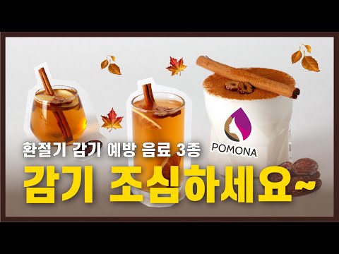 [포모나 레시피] 감기 조심하세요~ 💜 달달하게 환절기 감기 예방하기 음료 3종💜