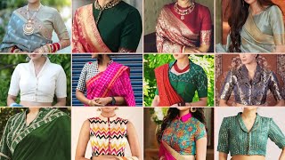 Latest high neck blouse designs | Trendy collar neck blouse designs | Boat neck blouse designs