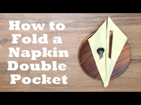 Double Diamond Pocket Napkin Folding Tutorial - 1 minute video tutorial - Episode 52