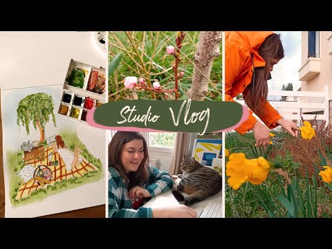 VLOG :🌷 1 mois pour créer une nouvelle collection 🌷  PEINTURE et JARDINAGE 🌼👩‍🌾🎨