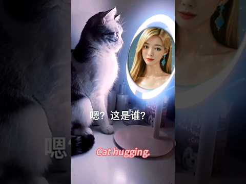 猫咪照镜子|the cat loves mirror lady#shortvideo #cat #cute #funny #funnyvideos #pets #animals