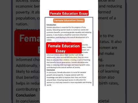 🔴Essay On Female Education | Essay On Women Education | Female Education Essay In English