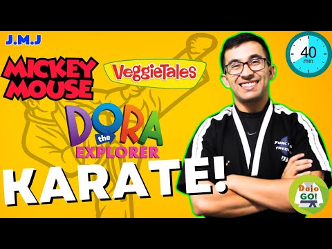 40 Minute Karate For Kids | Mickey Veggie Tales & Dora Explorer! | Dojo Go Mashup!