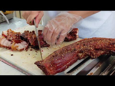 Crispy Roasted Pork & Hot Pot Baked FlatBreads Making Skills  /銷魂夢幻組合 脆皮五花肉鍋盔燒餅製作-Taiwan Street Food