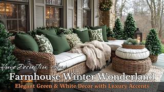 Chic Winter Farmhouse Decor: Stunning Green & White Ideas with a Luxe Twist