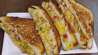 Grilled Sandwich Recipe | Cheese Corn Sandwich | Breakfast Sandwiches by Simple Tasty Khana