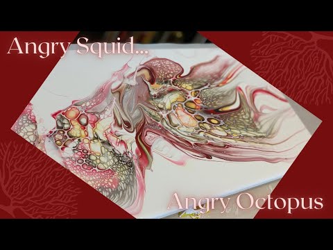 #204 Angry Squid Swipe Transfer Bloom | Acrylic Pour Painting | Abstract | Fluid Painting