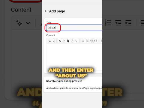 How to create an “About Us” page on Shopify