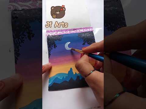 Easy painting idea 💜💕🧡 #shortvideo #shorts #art #painting #tutorial #easy subscribe please 😇