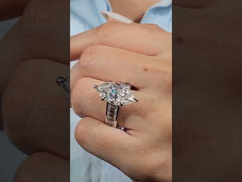 Marquise moissanite engagement ring