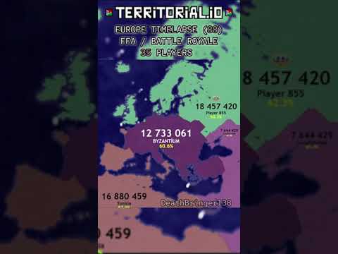 BYZANTIUM vs EUROPE | BATTLE ROYALE | ⏰ 25x | Territorial.io Timelapse | #88 |