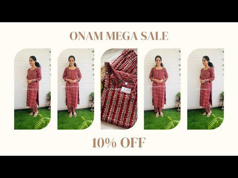 Onam Mega Sale🚨📣Ajrakh Kurta Pant Set