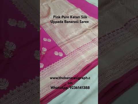 Pink Pure Katan Silk Uppada Banarasi Saree. #puresaree #purebanarasi #puresilk #purekatan #saree