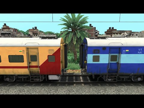 TRAIN SIMULATOR I ICF UTKRISH COUPLING ICF BLUE COACH I TRAIN VIDEO I BUMPY RAILROAD I RAILWAY RITAM