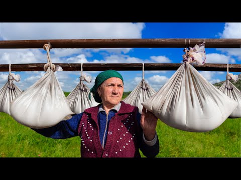 Making Tender Cheese from Fresh Milk in Mountain Village! Delicious Recipe by Grandmother Hermit