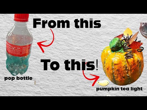 Making a pumpkin from recycled bottle 🎃#upcycling #easycraftideas #crafts