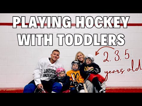 Playing Hockey With Our 2,3, and 5 Year Old! Parents Vs. Kids!